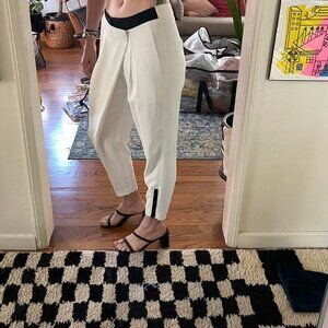 Helmut Lang harem style white and black trousers